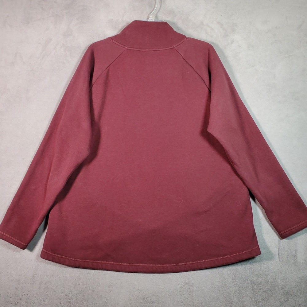 Athleta Kozy Karma Sweatshirt Womens 1X Dark Red Asymmetrical Hem Heavyweight - Picture 2 of 9